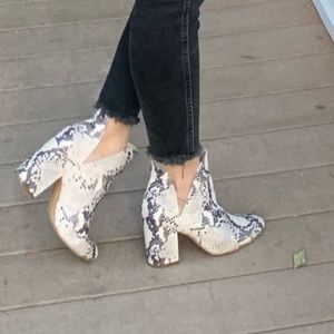 Steve Madden Snake skin booties 6.5